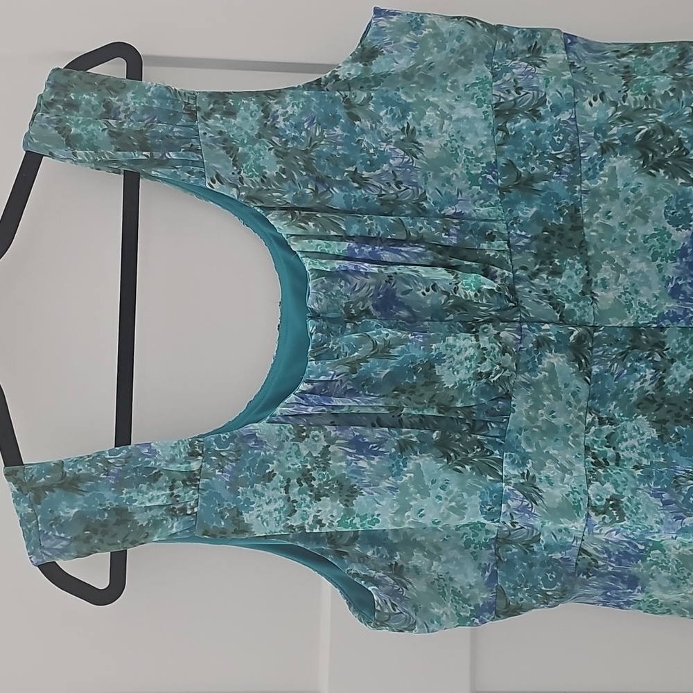 Dress Barn Blue Floral Watercolor Dress Size 22 - Picture 8 of 13